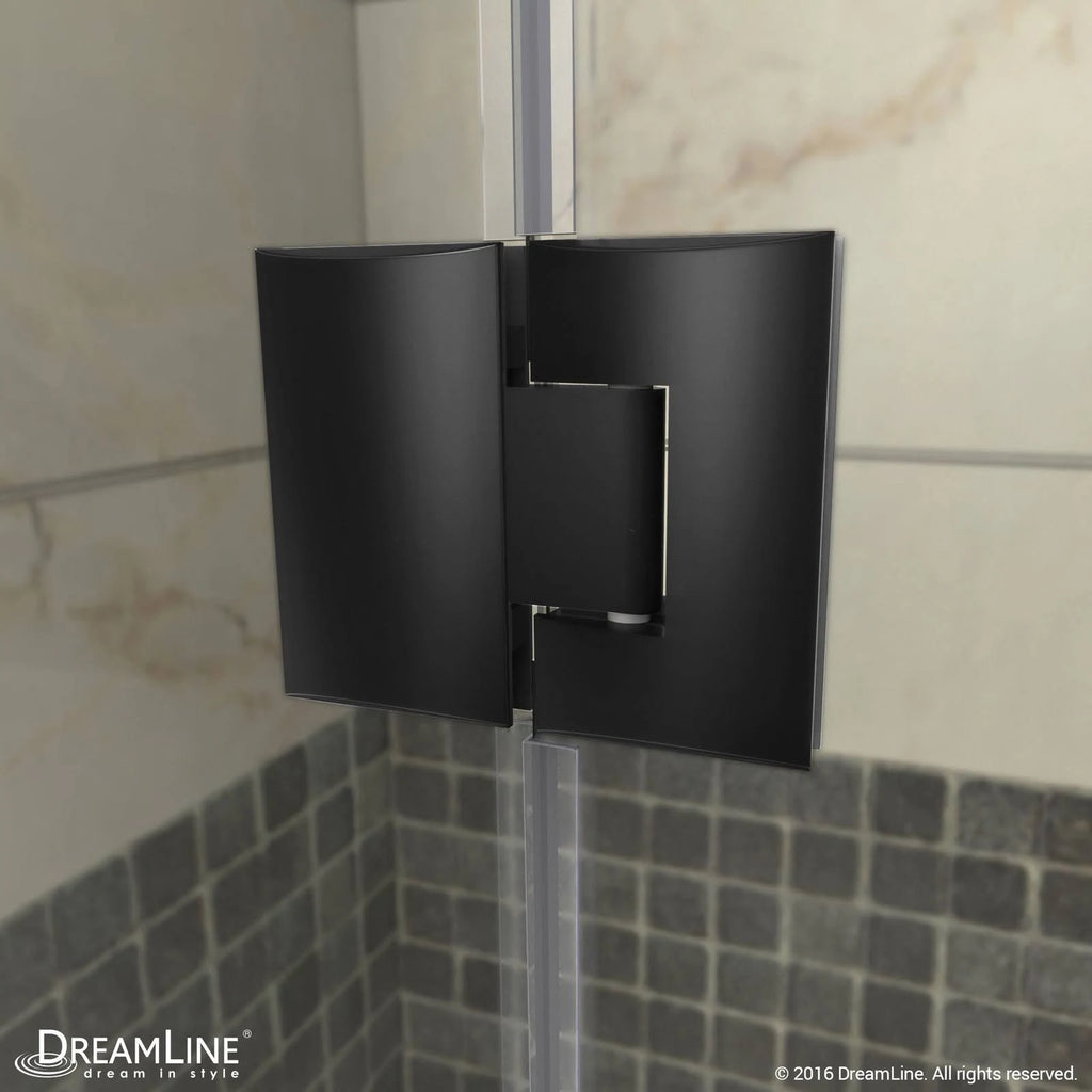 Frameless Hinged Shower Enclosure in Satin Black R58467