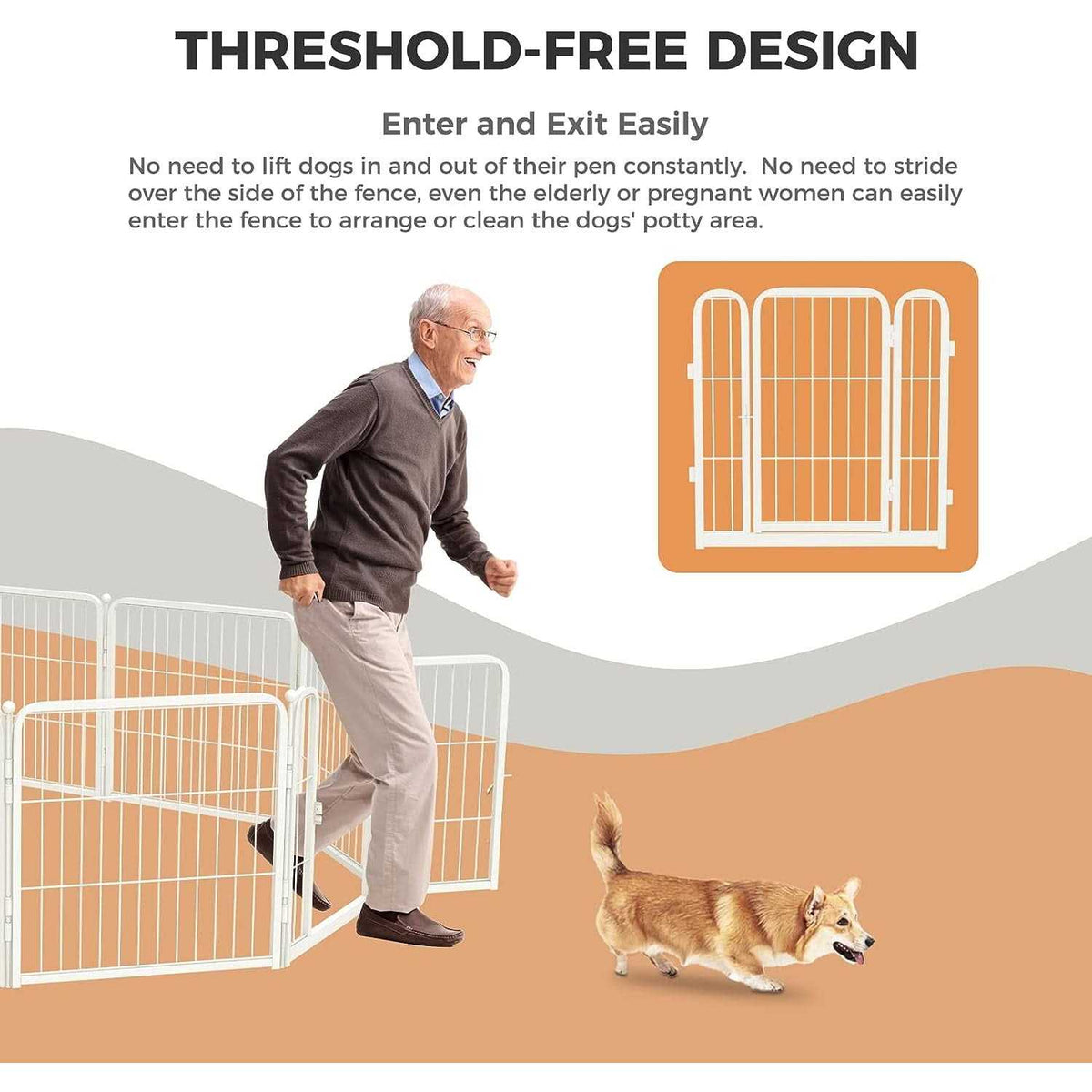 24 inch Dog Playpen with Silicone Foot Pads B1120