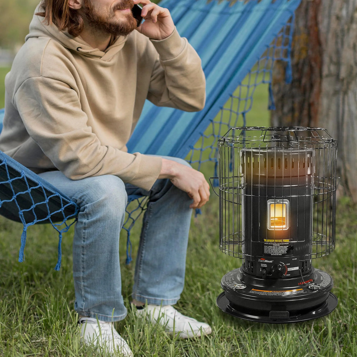 White Portable Convection Kerosene Heater E63582
