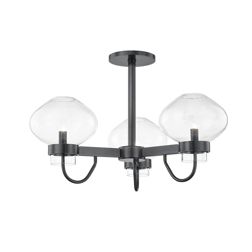 Old Bronze 3-Light Semi Flush U332