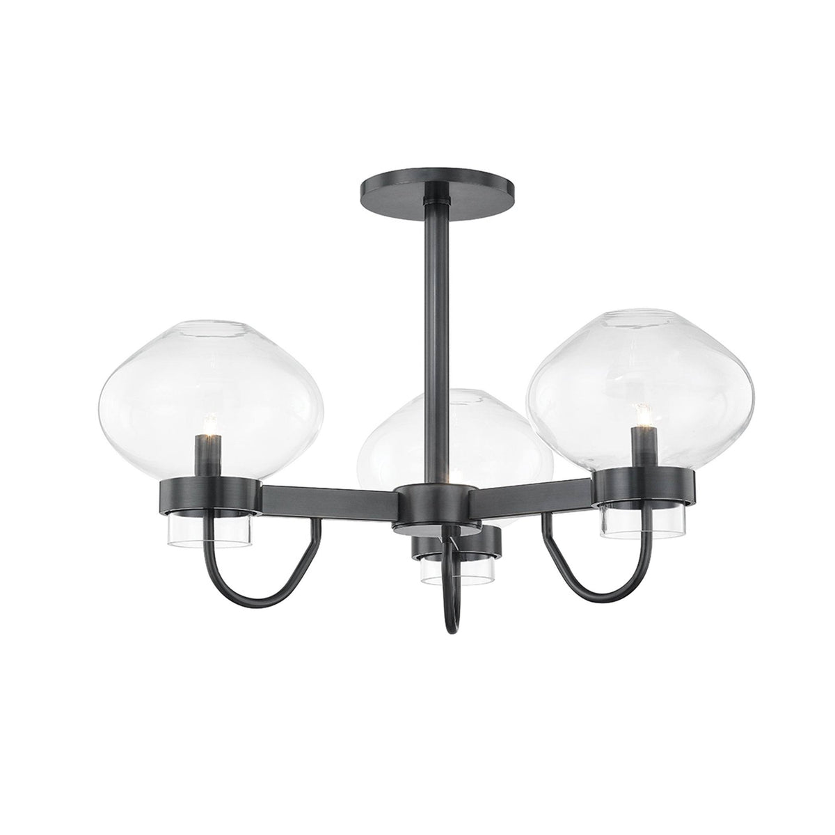 Old Bronze 3-Light Semi Flush U332