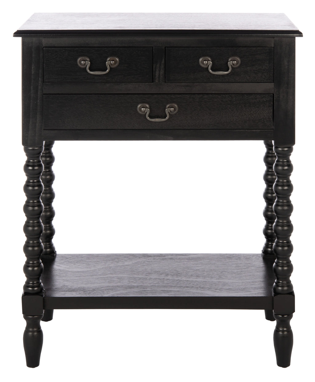 Black 3-Drawer Wood Console Table K7161