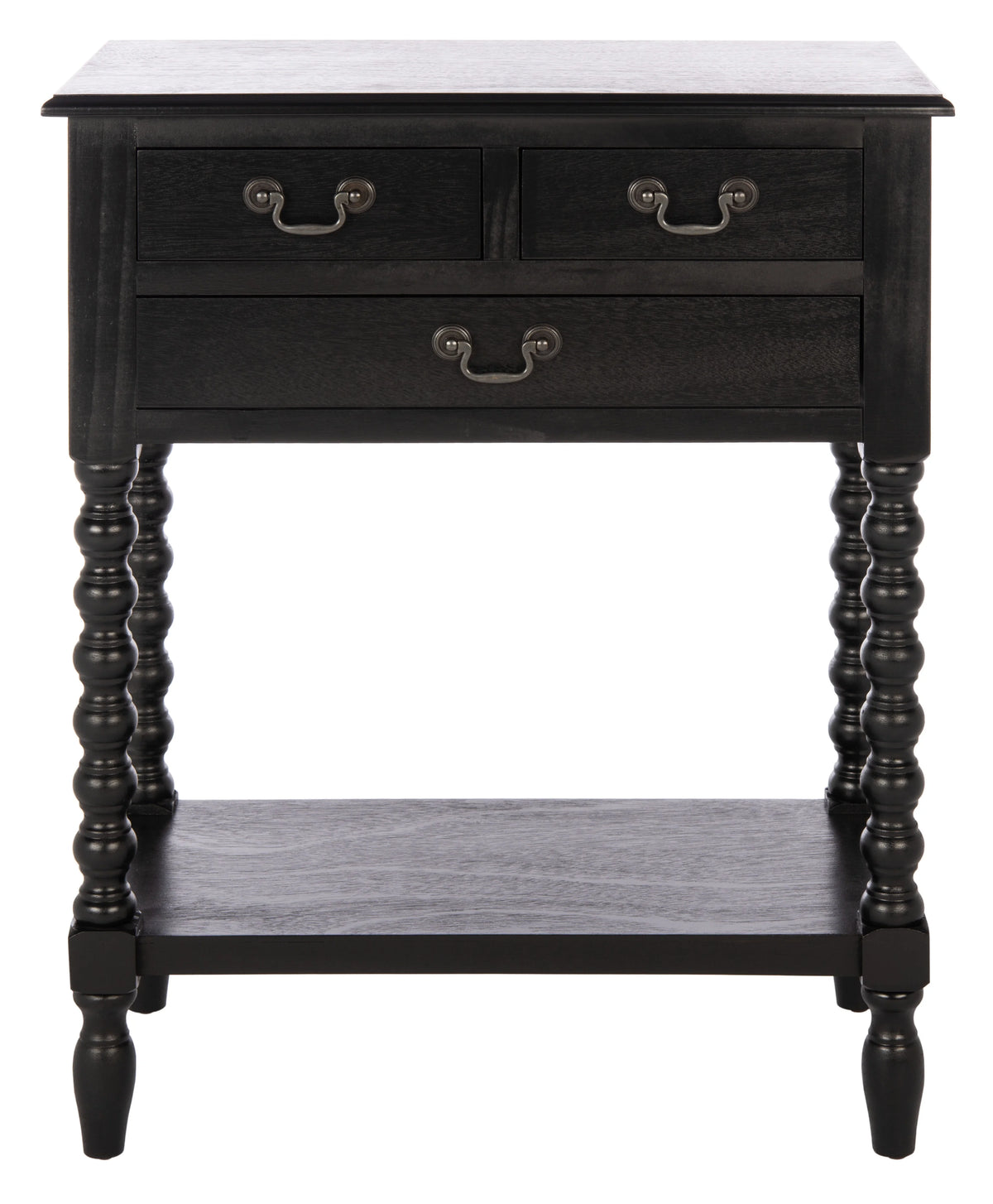 Black 3-Drawer Wood Console Table K7161