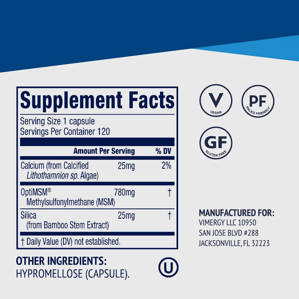 MSM with Silica + Calcium Capsules Y3993