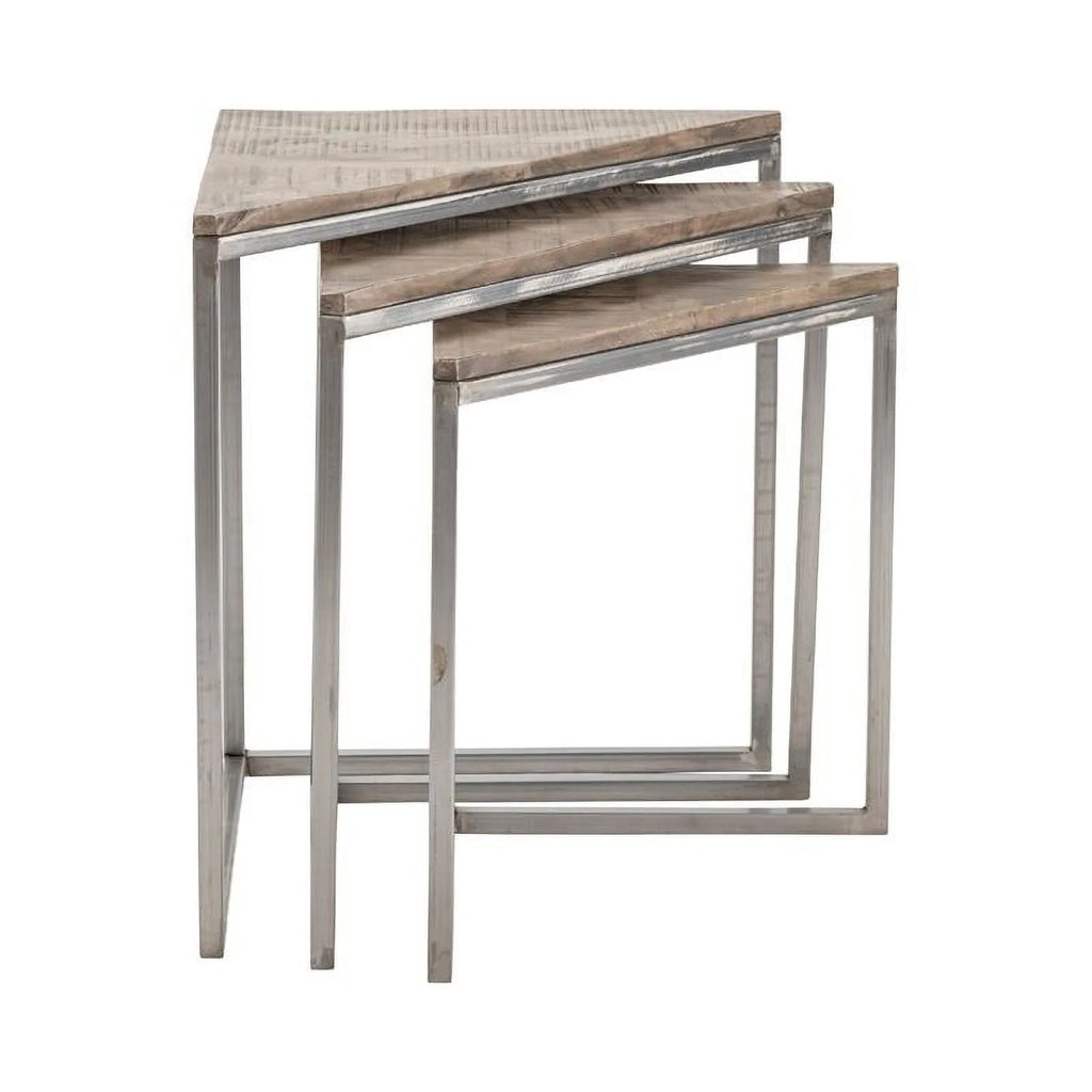 Brown Mango Wood Corner Nested Tables W707