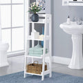 4-Tier White Wood Ladder Shelf A176631