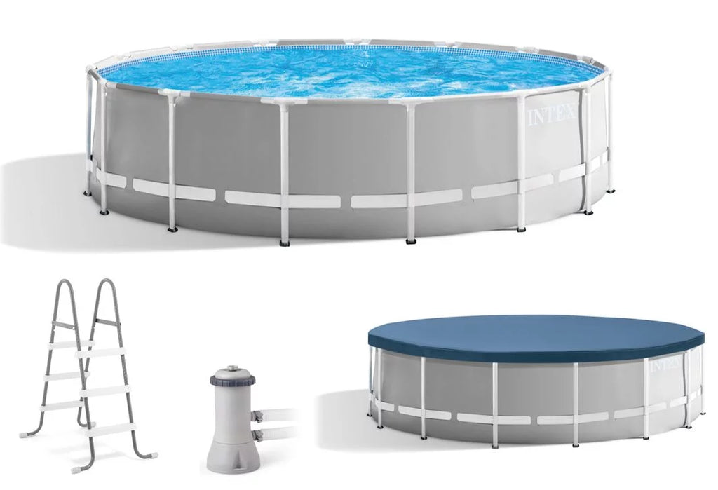 15 Foot x 42 Inch Prism Frame Above Ground Swimming Pool Set with Filter Z6487