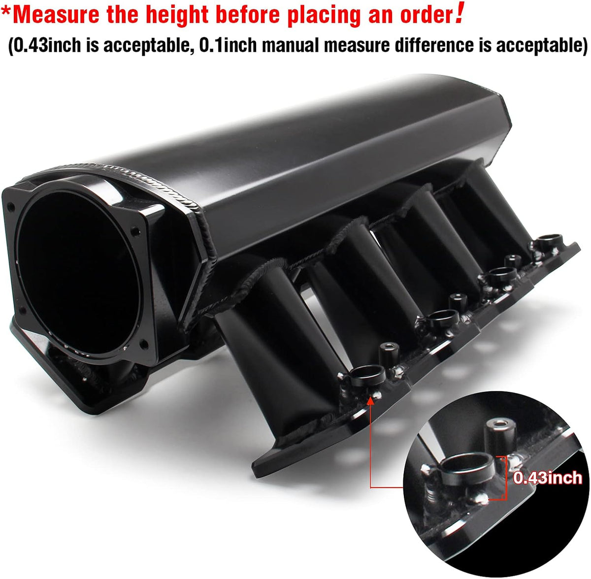 92mm Throttle Body Sheet Metal EFI Intake Manifold Black W2399