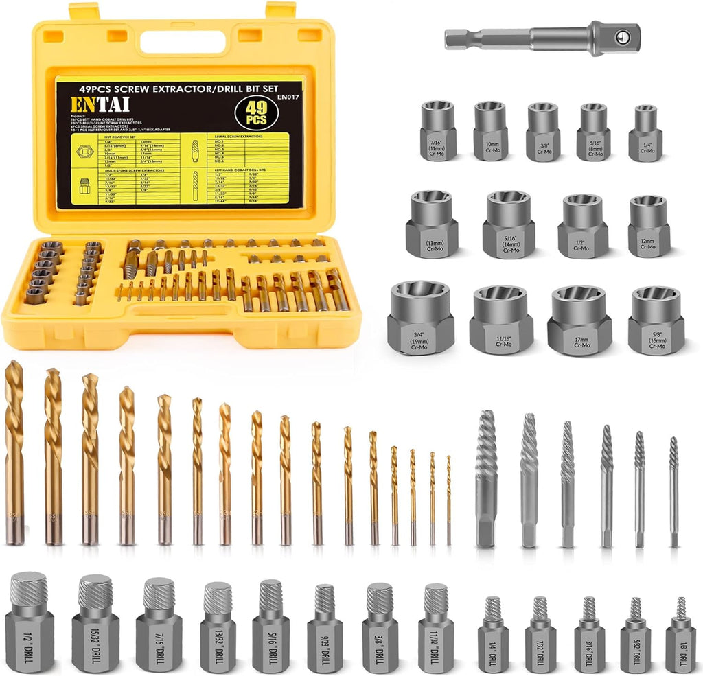 49-Piece Bolt Extractor Screw Extractor Set with Carrying Case P636