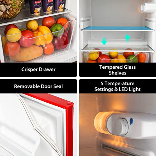 3.2 Cu.Ft 2 Door Mini Fridge with Freezer V5298