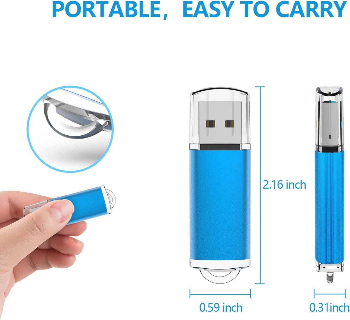 Blue USB 2.0 Flash Drive 8GB 10 Pack I83105