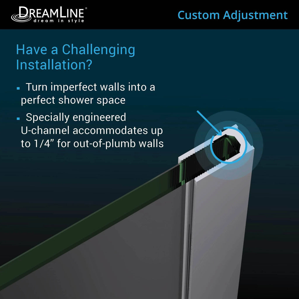 Frameless Hinged Shower Enclosure in Satin Black R58467