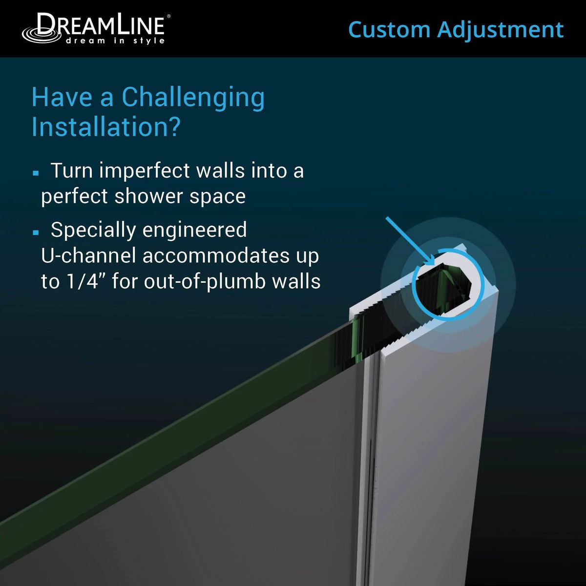 Frameless Hinged Shower Enclosure in Satin Black R58467
