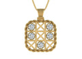 Yellow Gold Plated Sterling Silver Tic Tac Toe Necklace S943265