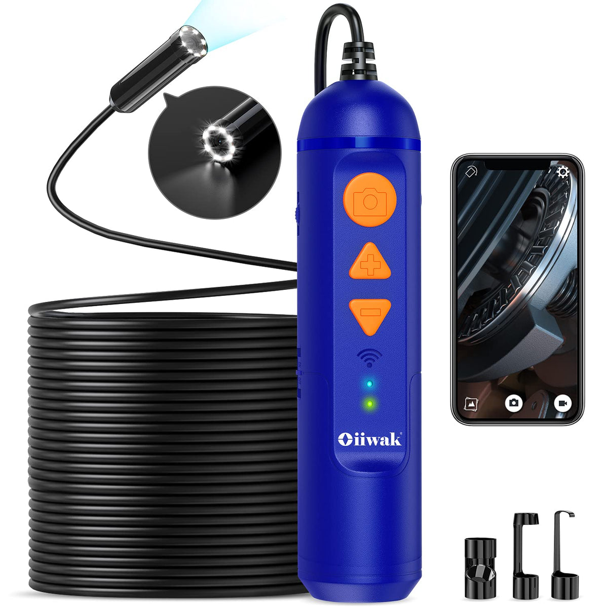 50FT Wireless Endoscope 5MP Auto Focus WiFi Drain Camera with Flashlight Z851