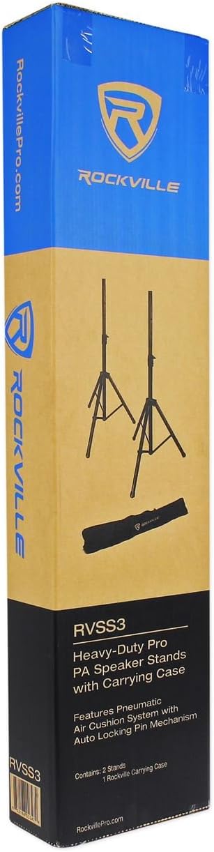 10 Powered DJ Speakers with Stands and Cables J48169