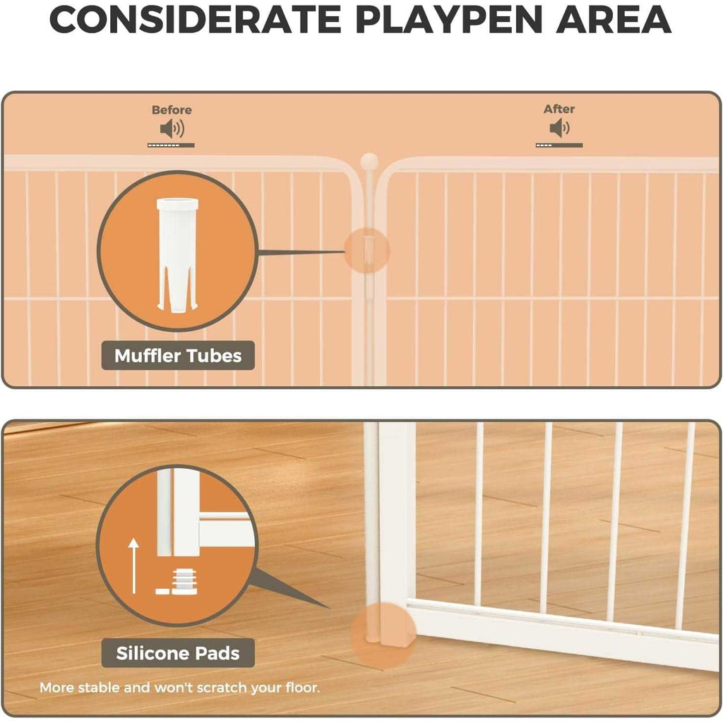 24 inch Dog Playpen with Silicone Foot Pads B1120