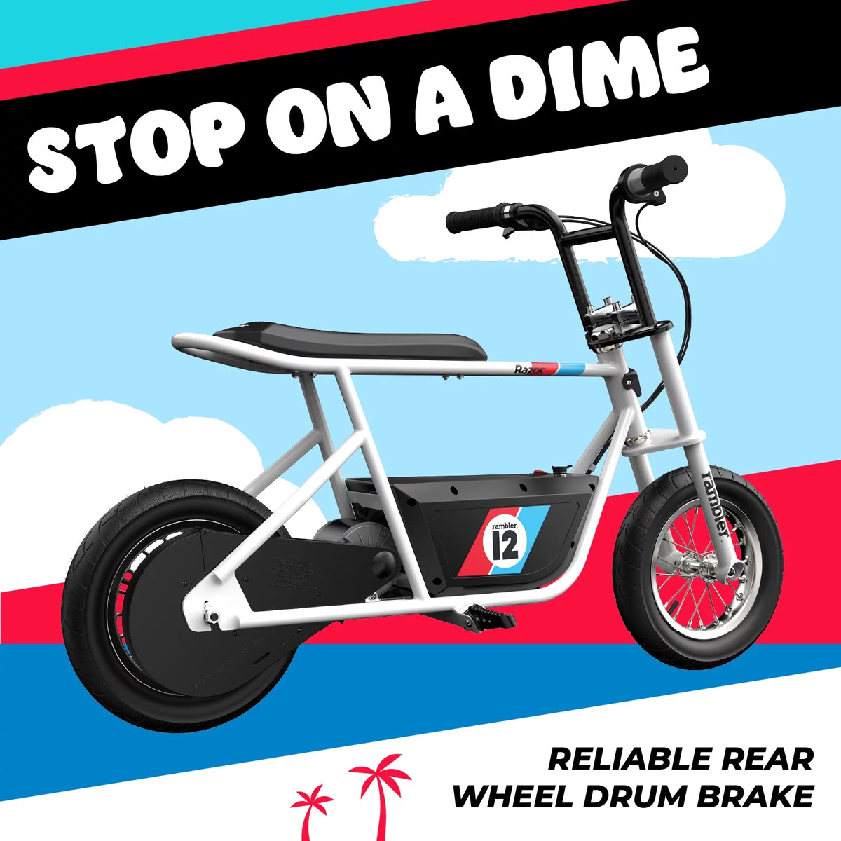 White 12 Air-Filled Tires Seated Electric Scooter M201