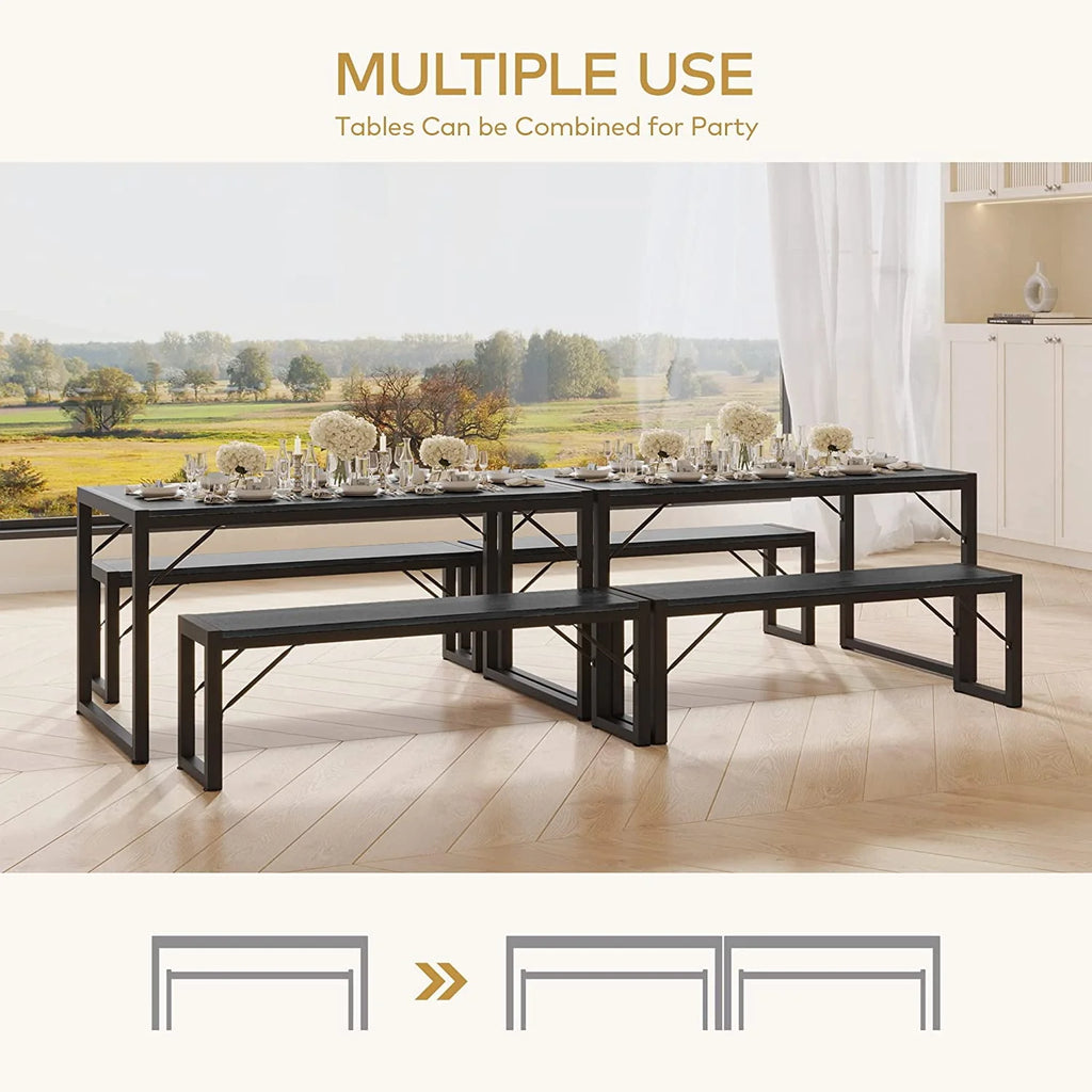Black Modern Dining Table and Chairs for 4 F344489