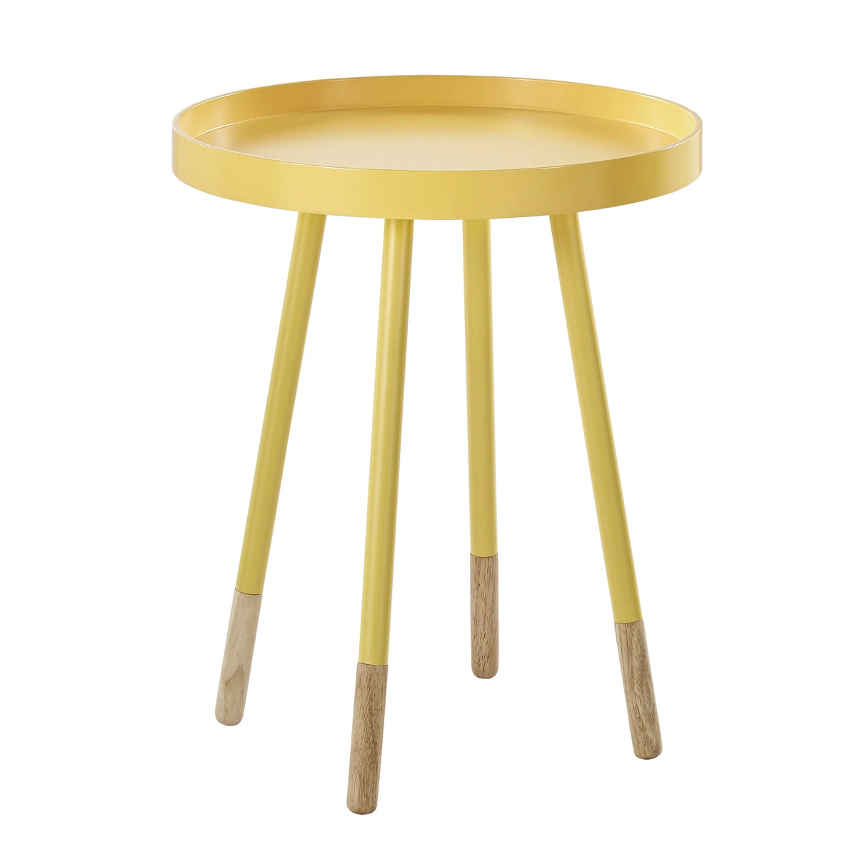 Yellow Round Bentwood Top End Table V841