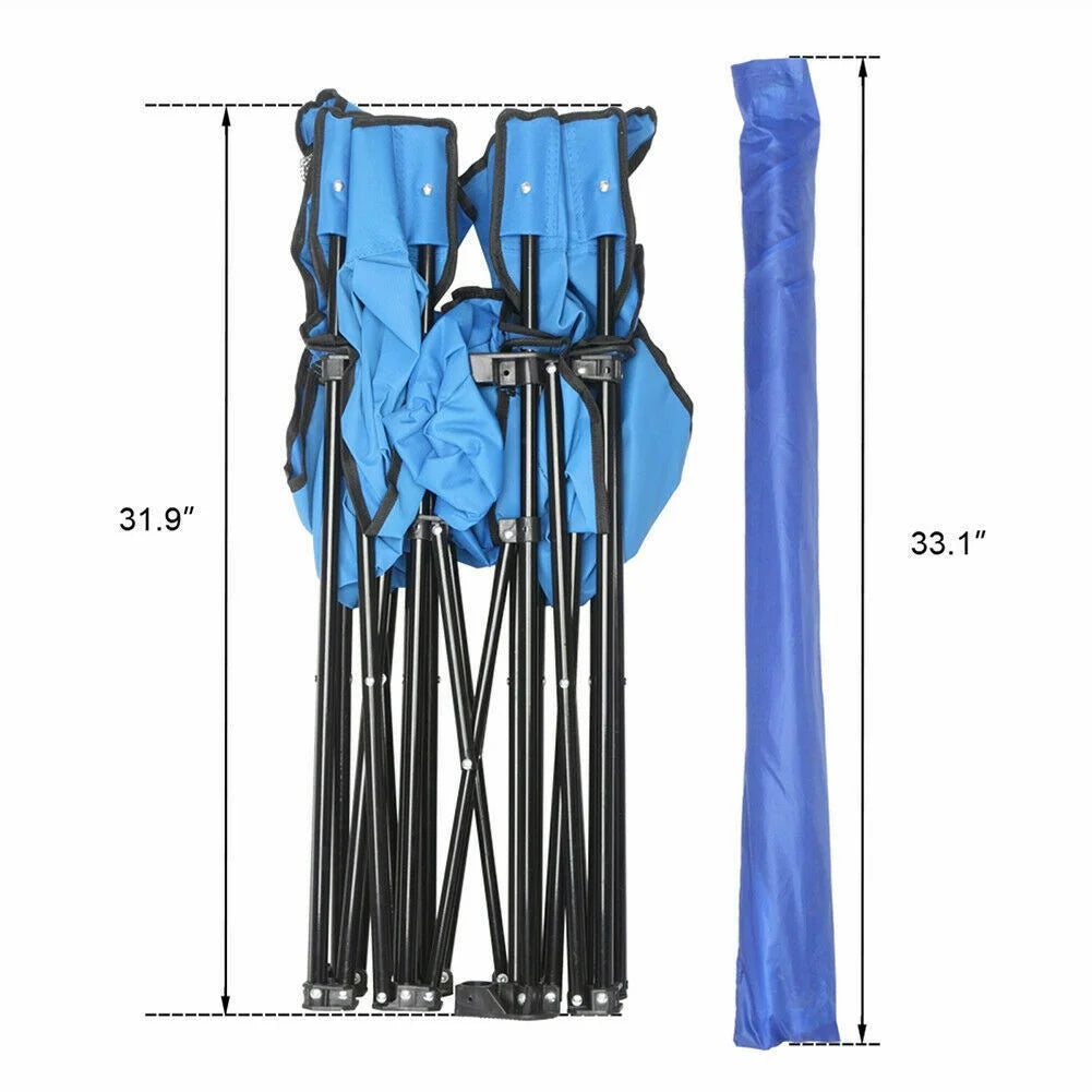 Folding Picnic Chair with Umbrella Mini Table Beverage Holder X549