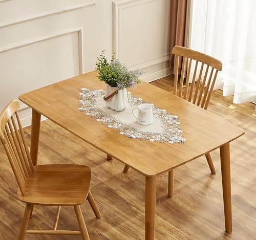 Beige Floral Lace Table Runner 120 inches L3552