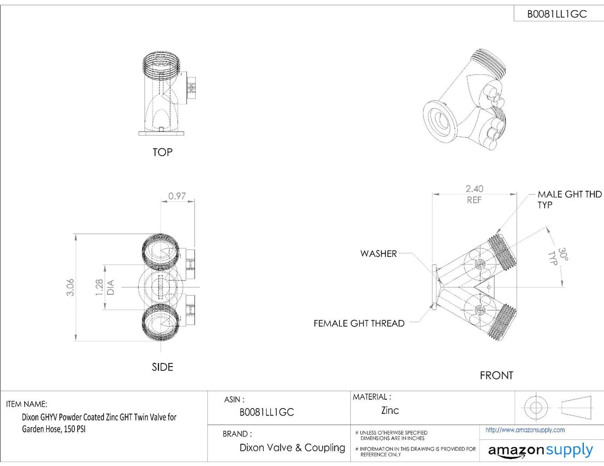 Brass Garden Hose Y Valve R536268