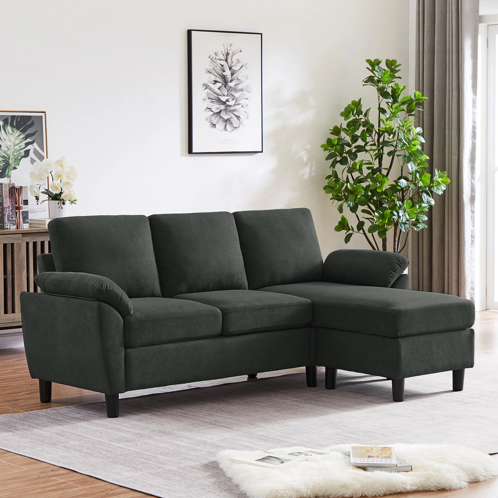 Modern Fabric L-Shaped Sectional Sofa with Chaise D753