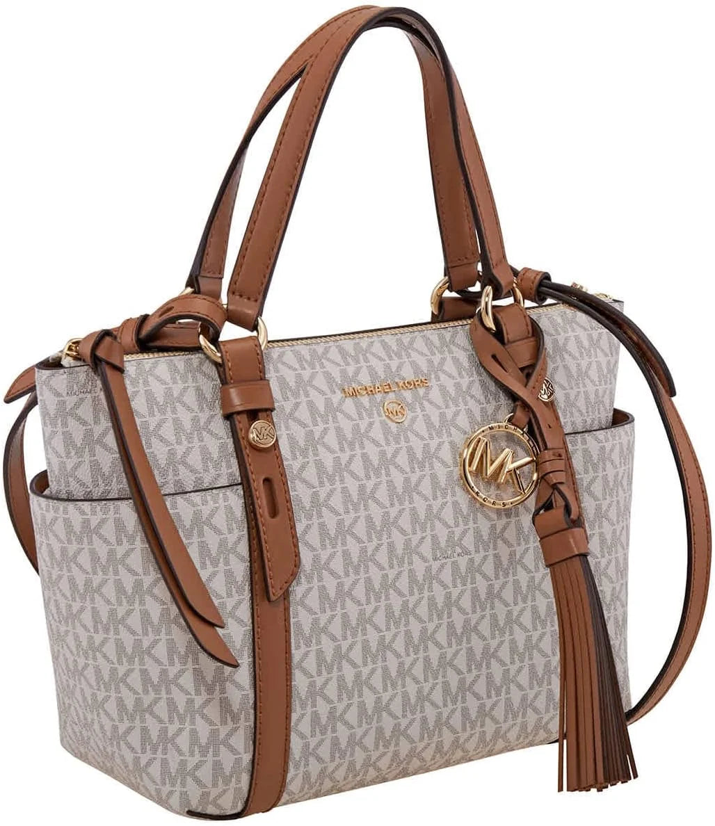 White Sullivan Small Logo Top-Zip Tote Bag R41364