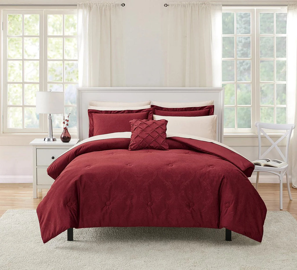 Rich Black Floral 10 Piece Queen Comforter Set with Sheets R36050