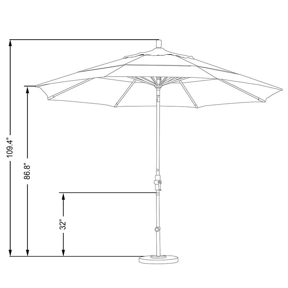 11 ft. Aluminum Double Vent Tilt Market Umbrella X74771