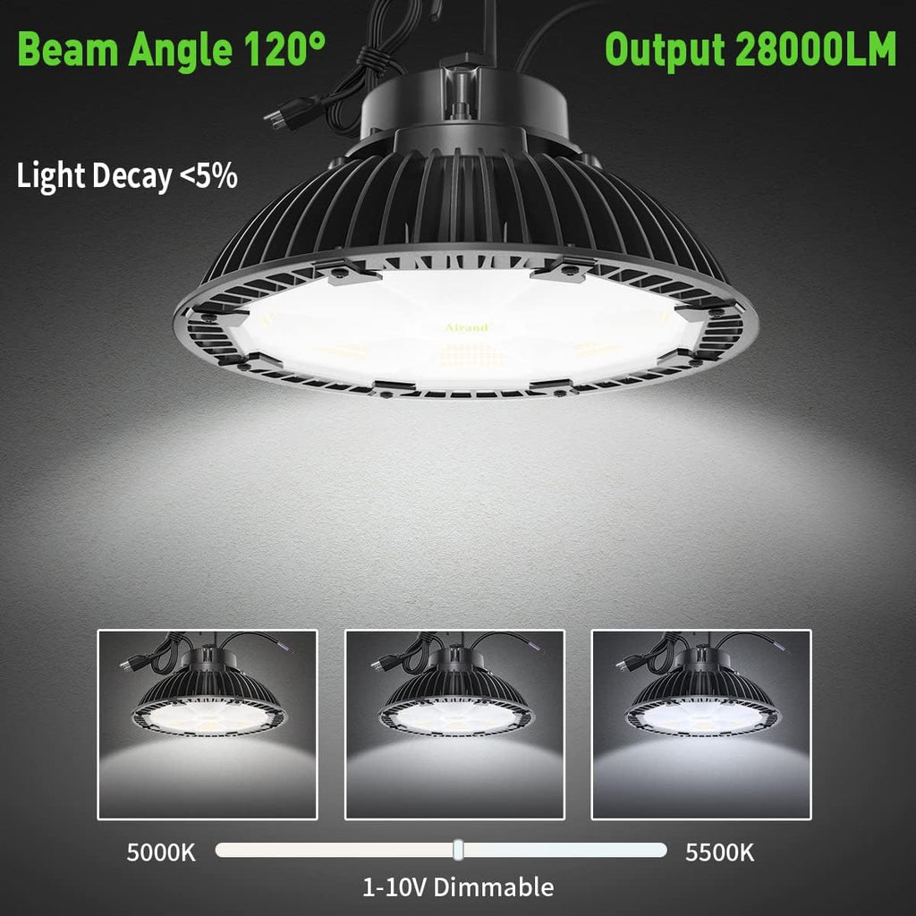 200W Dimmable LED High Bay Light, 28000LM, 100-277V, 5000-5500K, IP65 Waterproof K45507