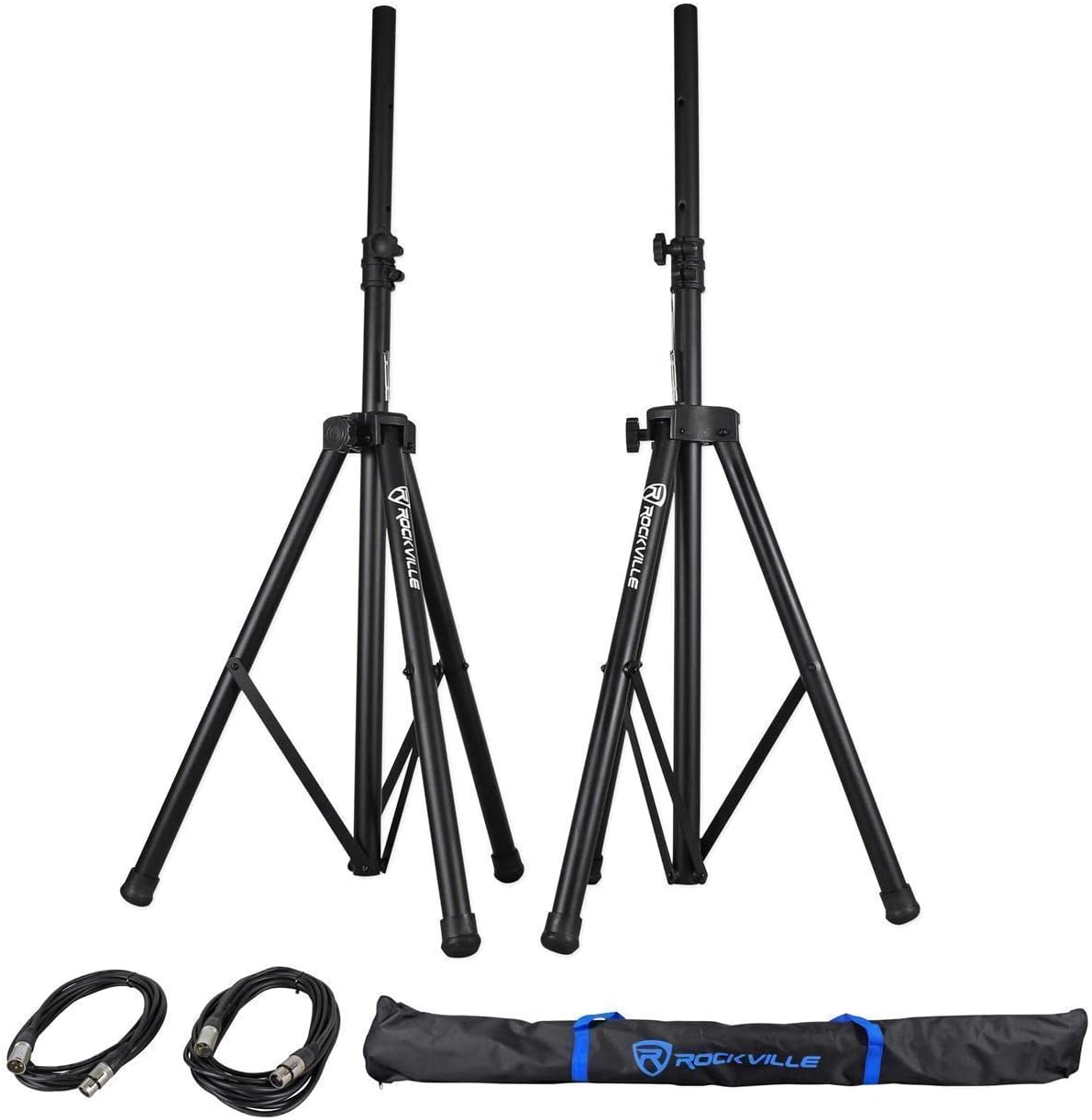 10 Powered DJ Speakers with Stands and Cables J48169