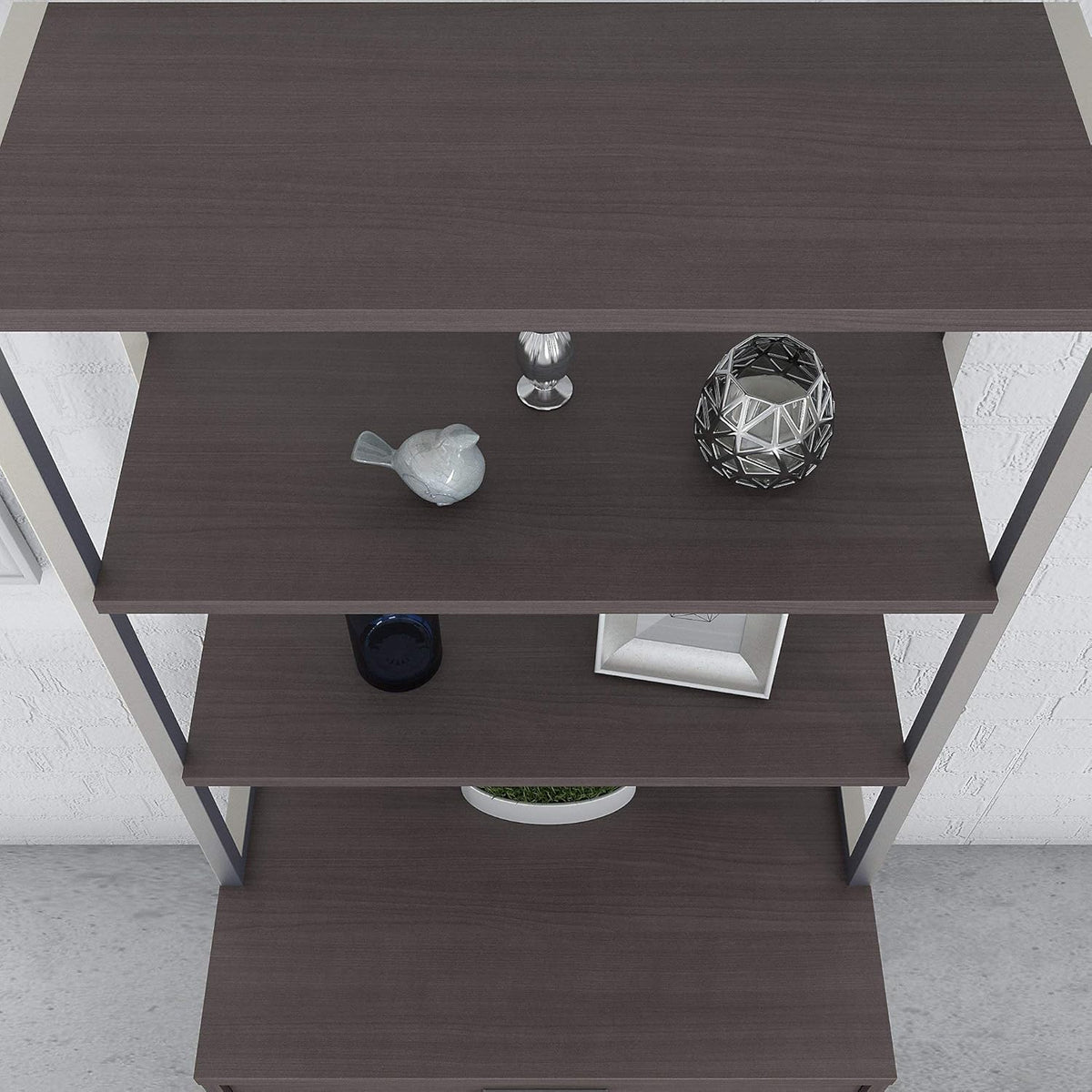 Storm Gray Bookcase with Hutch R58070