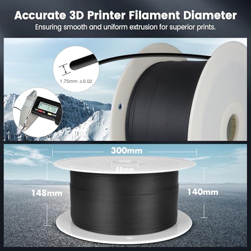4kg PLA 3D Printer Filament Bundle, 1.75mm, 4 Black H1377