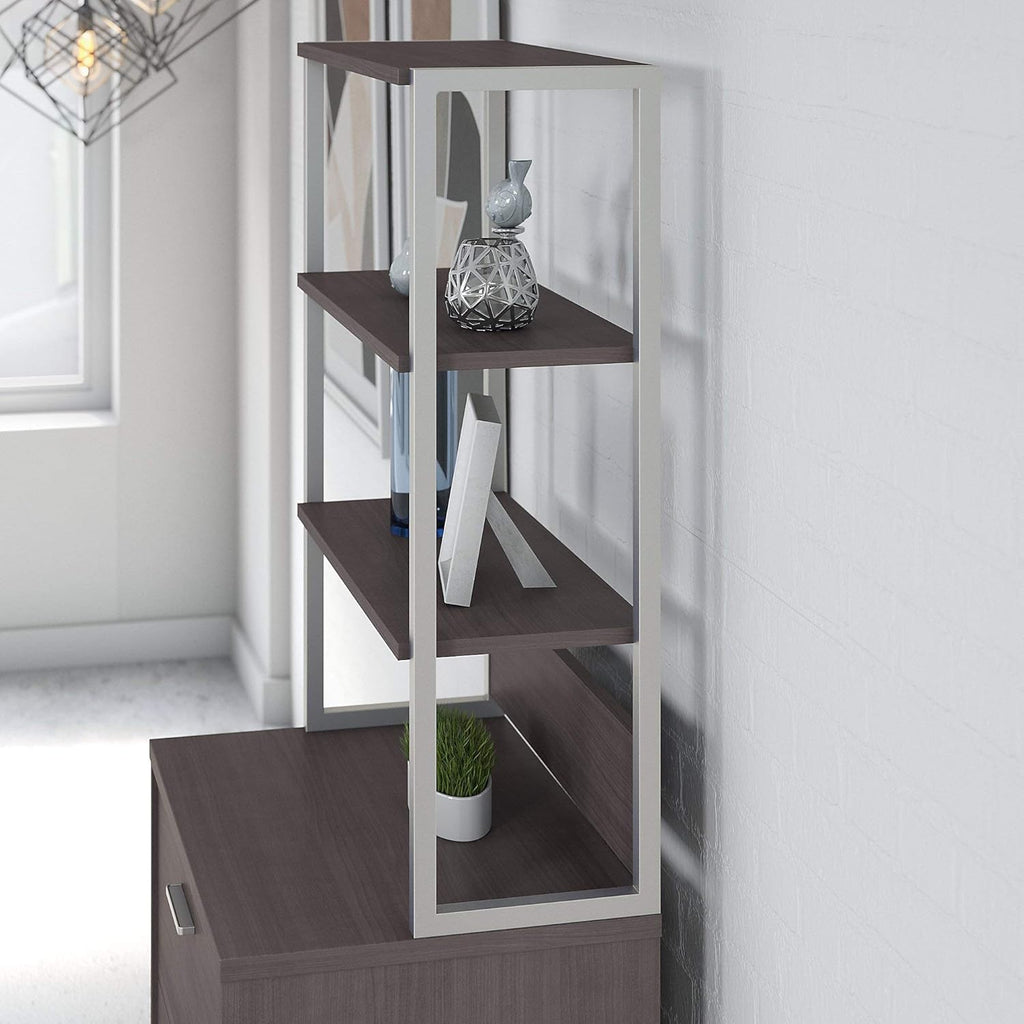 Storm Gray Bookcase with Hutch R58070
