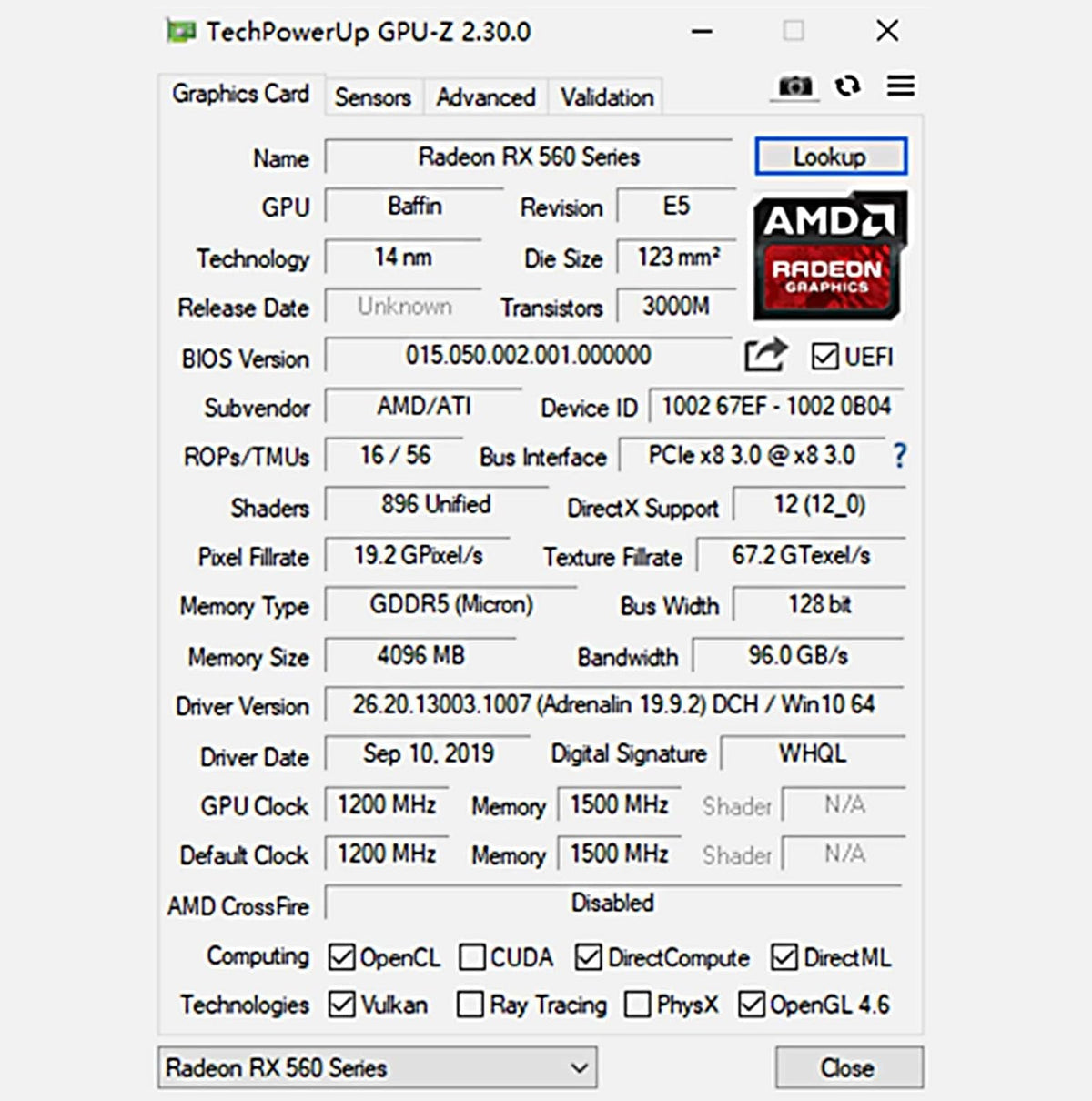 4GB GDDR5 128 Bit Graphics Card with Dual Fans C545928