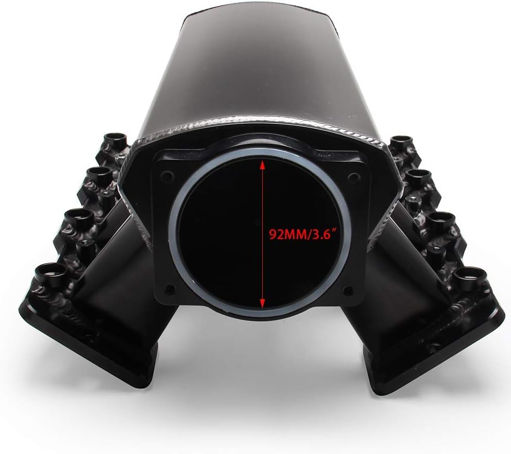 92mm Throttle Body Sheet Metal EFI Intake Manifold Black W2399