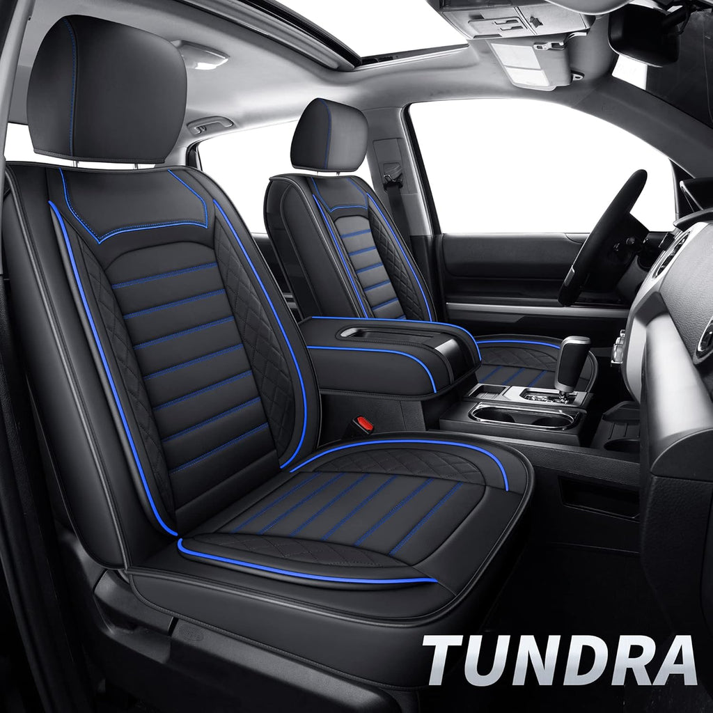 Black Faux Leather Seat Covers Front Set 2 pcs P831
