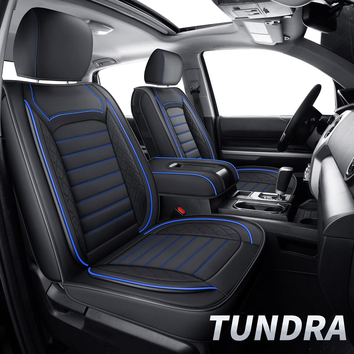 Black Faux Leather Seat Covers Front Set 2 pcs P831