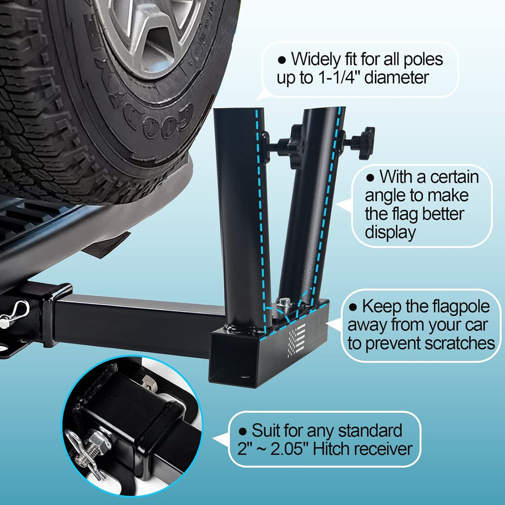 Universal Flag Hitch Mount with Anti-Wobble Screws Q78234