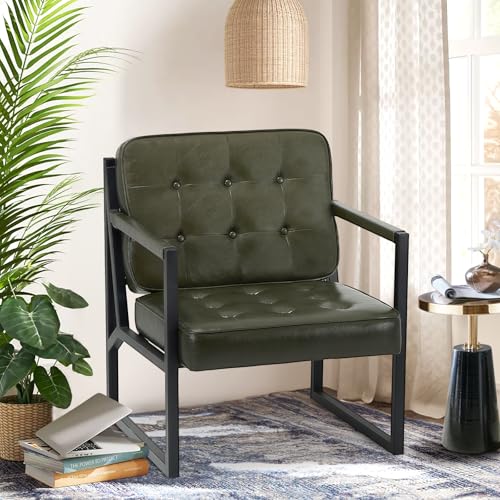 Black Faux Leather Accent Chair Set of 2 A388