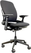 Black Fabric Black Frame Office Chair with Lumbar Support B951