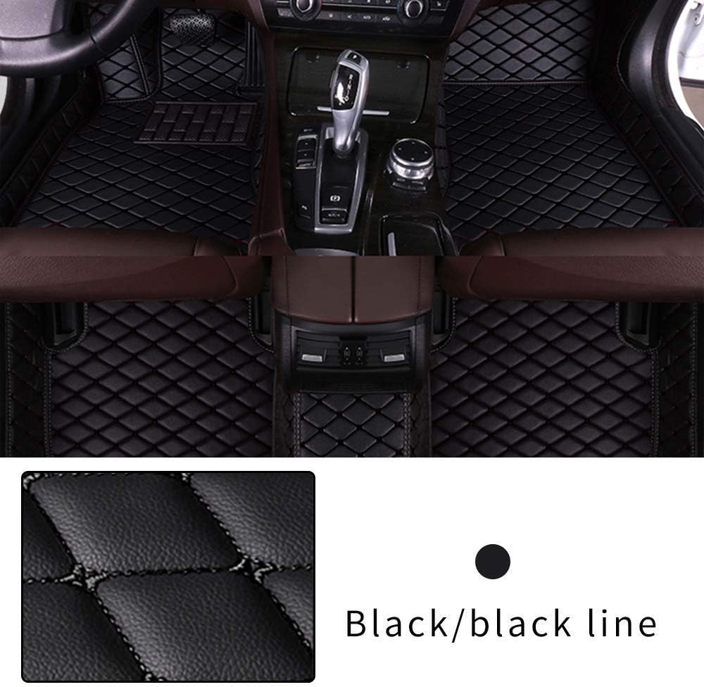 Black Leather Car Floor Mat Pack of 2 Q729