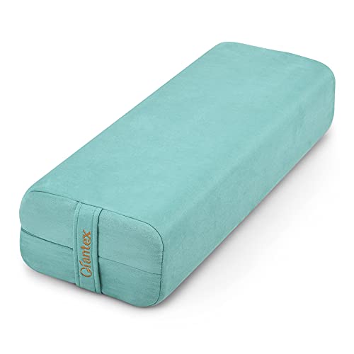 Yoga Bolster Pillow with Carry Handle, Removable Machine Washable Soft Suede Pillowcase B69266