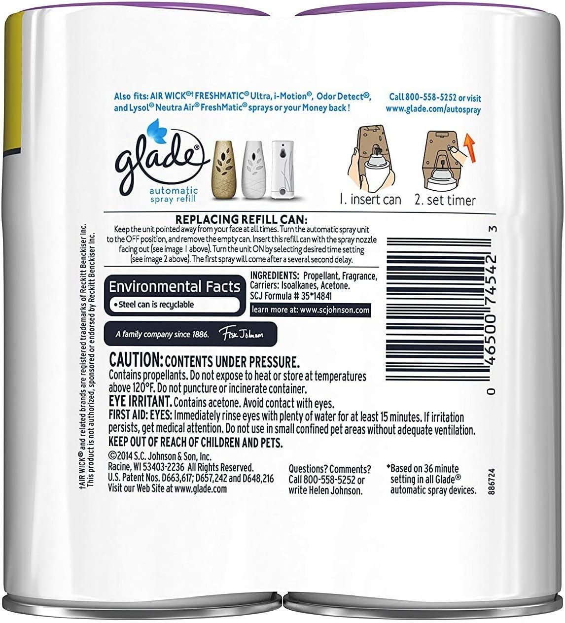 Lavender & Vanilla 6.2 oz Automatic Spray Refill (Pack of 6) O94086
