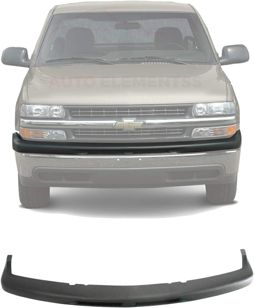 Black Front Bumper Filler Upper Cover Trim Cap E6443
