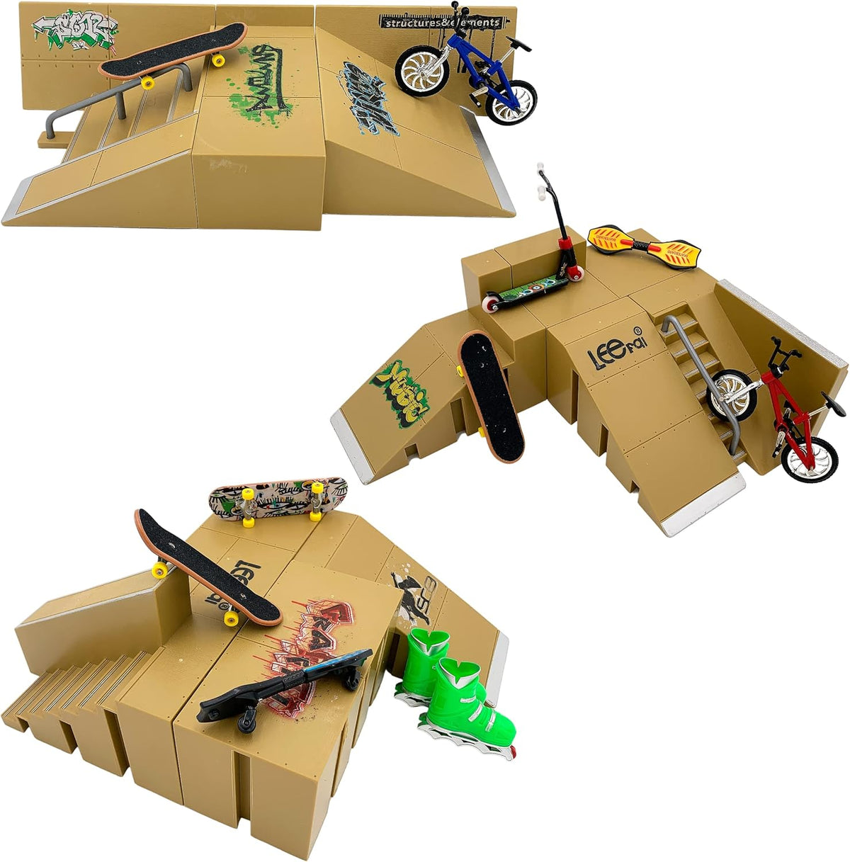 23 Piece Finger Skateboard Ramp Set Q591