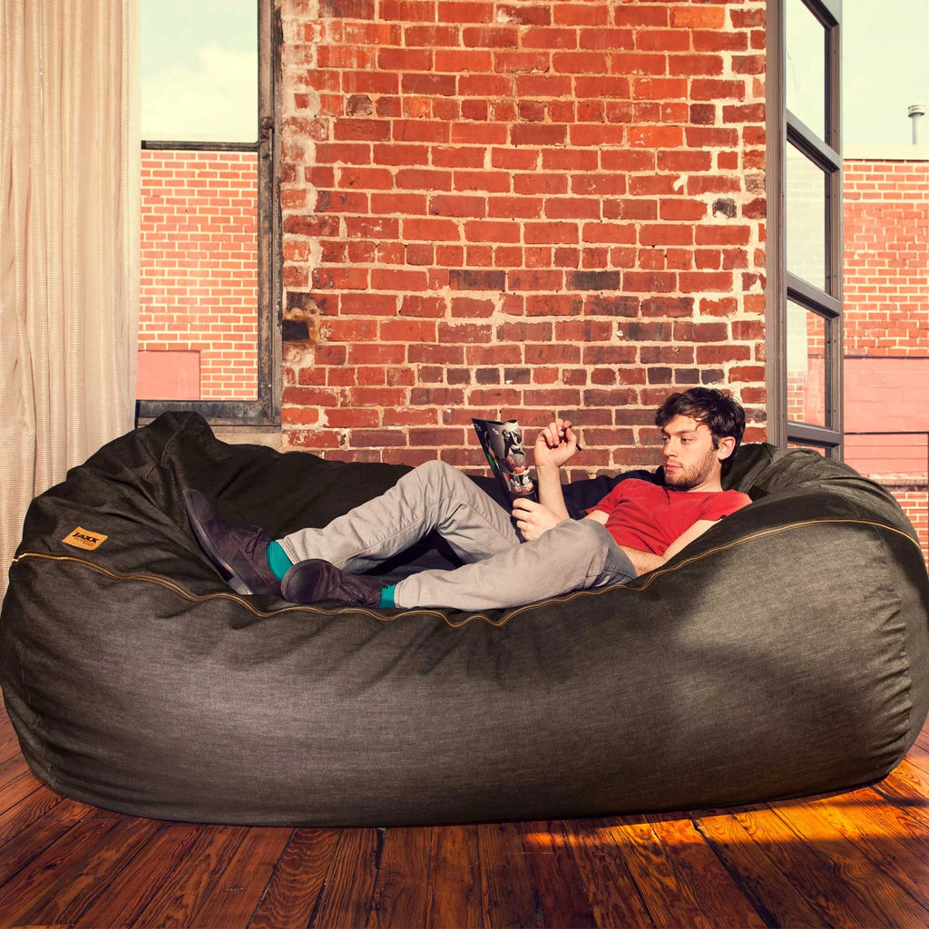 7 ft Dark Denim Bean Bag Sofa G58648