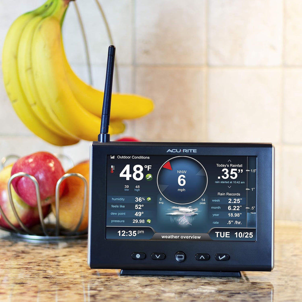 White Black Weather Station with HD Display I341051